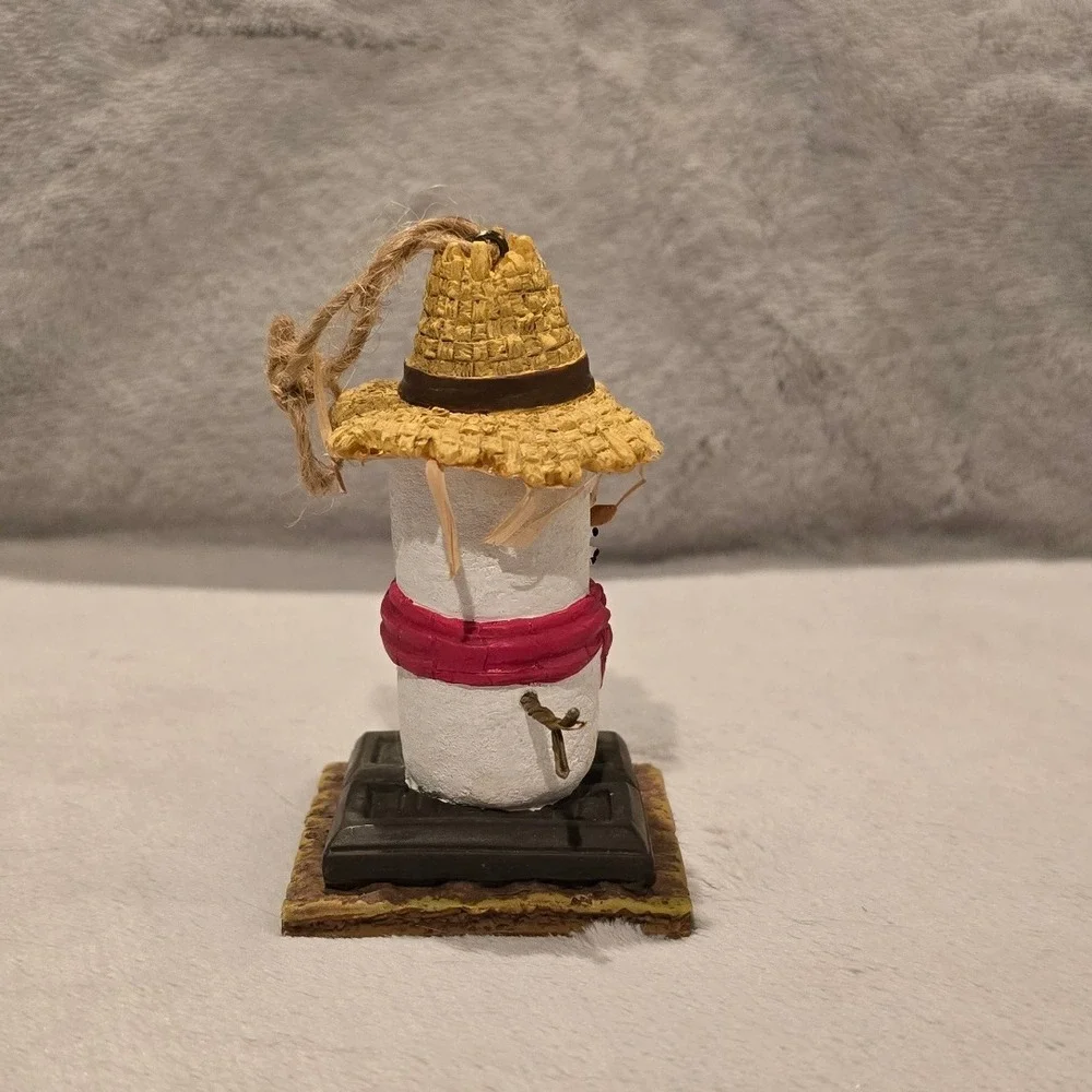 The Original Smores Midwest Scarecrow Snowman Figurine Ornament Crow Straw‎ Hat